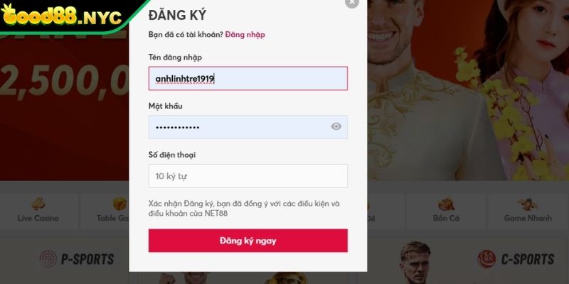 Mẹo đăng ký GOOD88 thành công