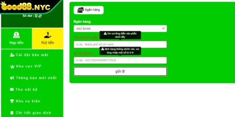 Điều kiện để rút tiền GOOD88